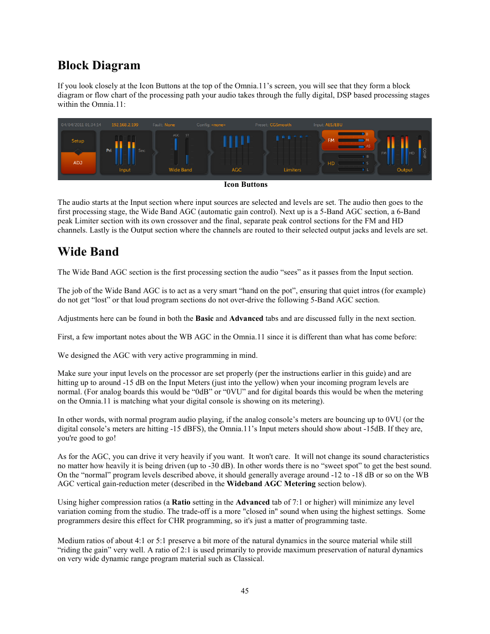 Block diagram, Wide band | Omnia Audio Omnia.11 User Manual | Page 61 / 102