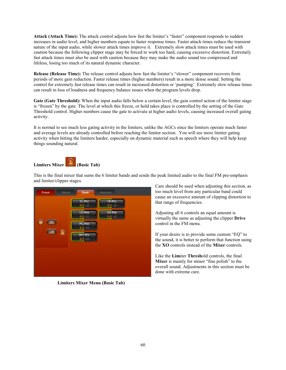 Limiters mixer (basic tab), Limiters mixer, Basic tab) | Omnia Audio Omnia.11 User Manual | Page 76 / 102