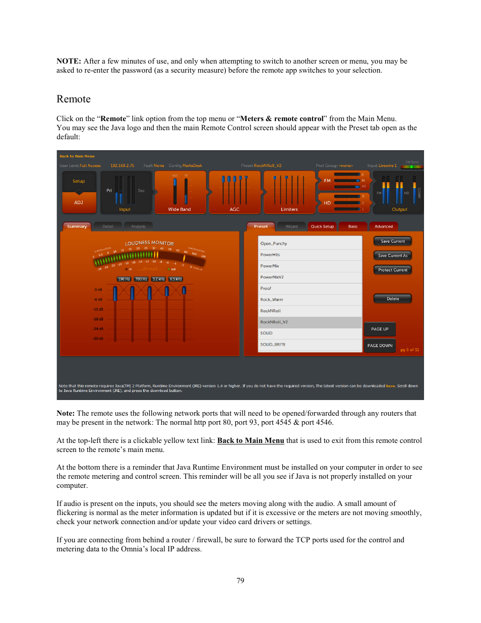 Remote | Omnia Audio Omnia.11 User Manual | Page 95 / 102