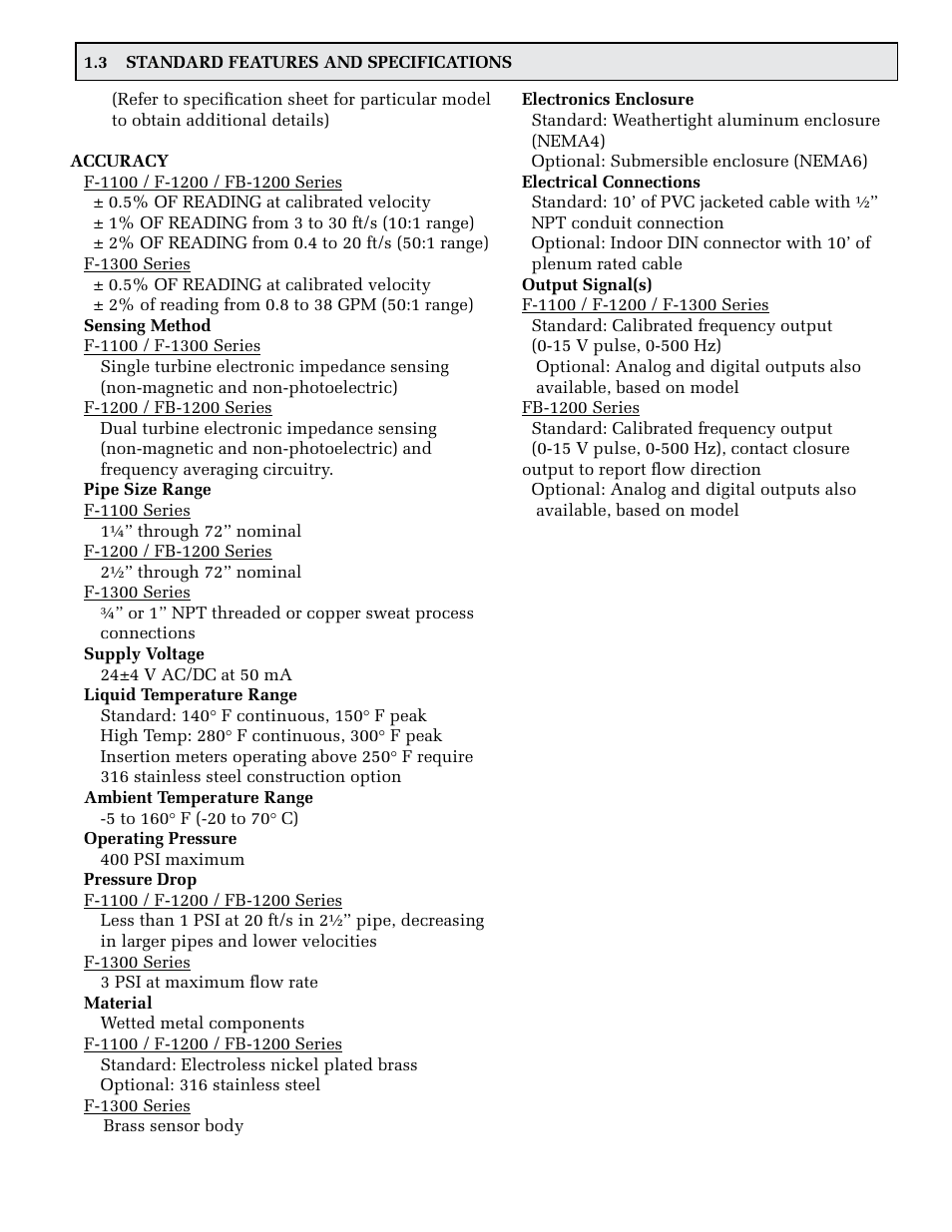 ONICON F-1100 Series User Manual | Page 5 / 53