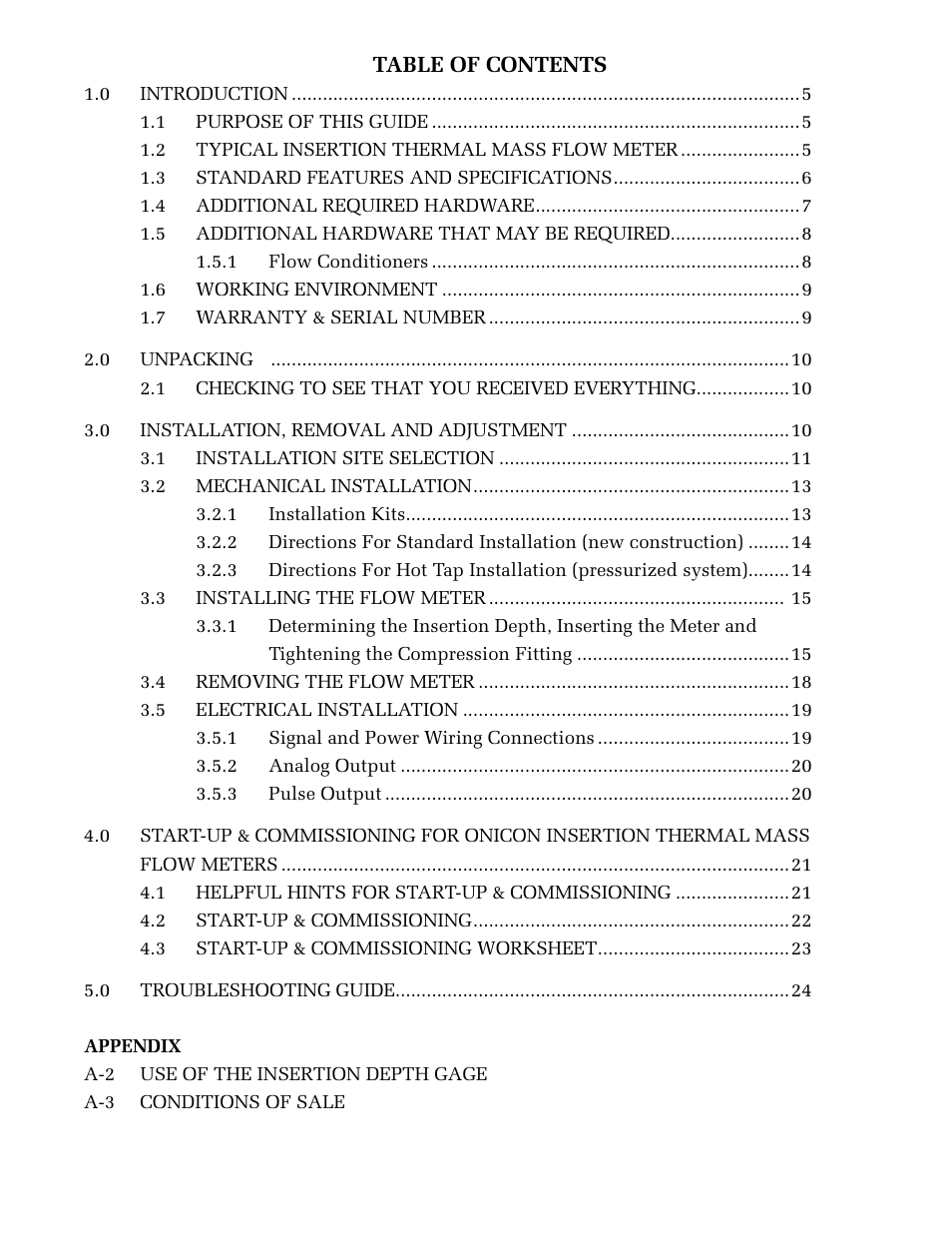 ONICON F-5200 Insertion User Manual | Page 3 / 27