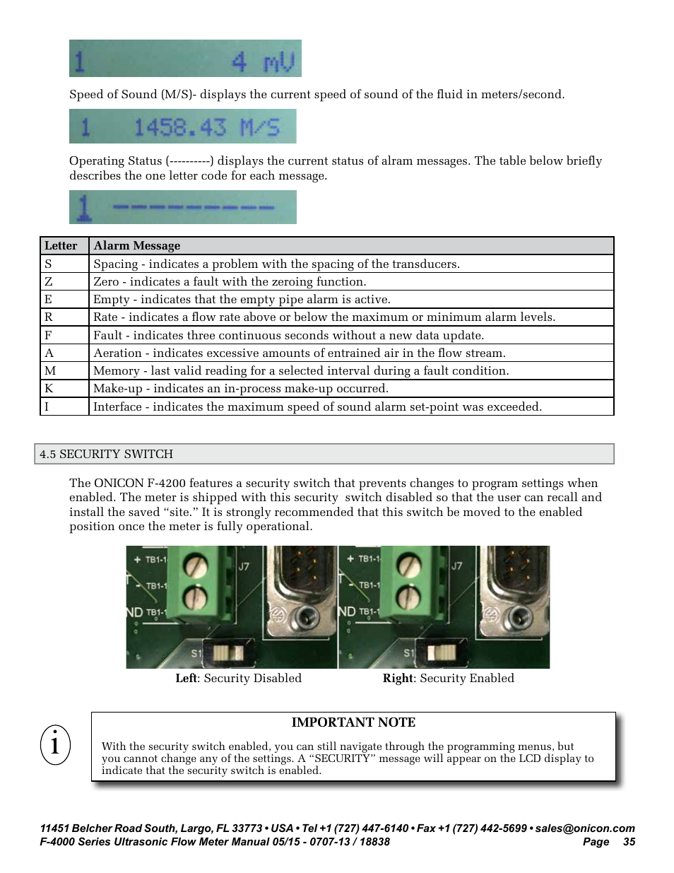 ONICON F-4000 Series User Manual | Page 35 / 52