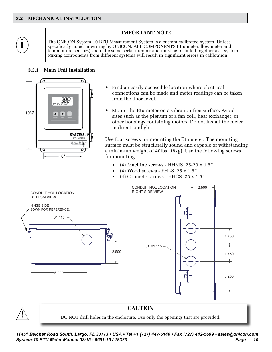 ONICON System-10 BTU User Manual | Page 10 / 57