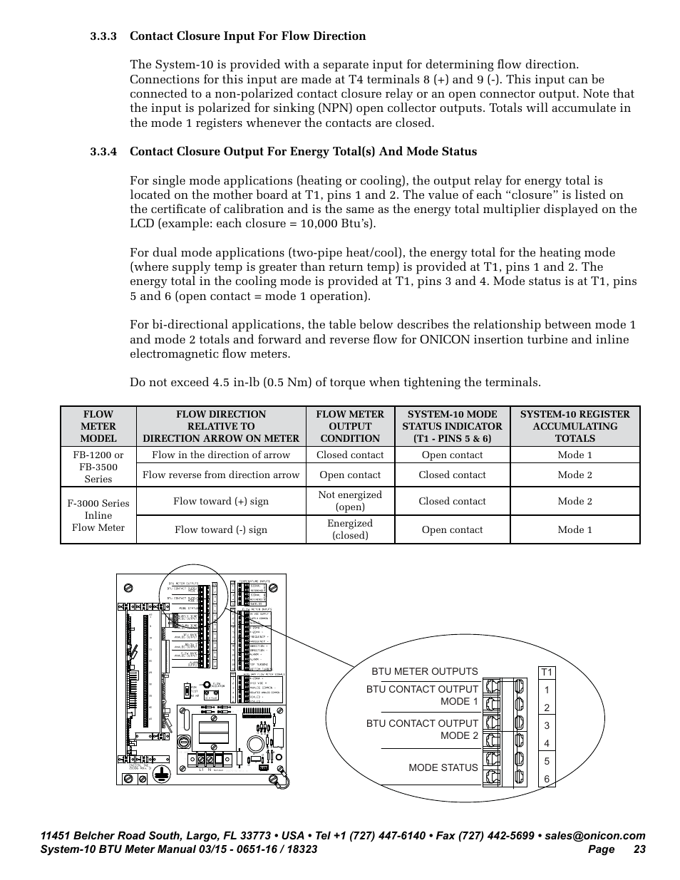 ONICON System-10 BTU User Manual | Page 23 / 57