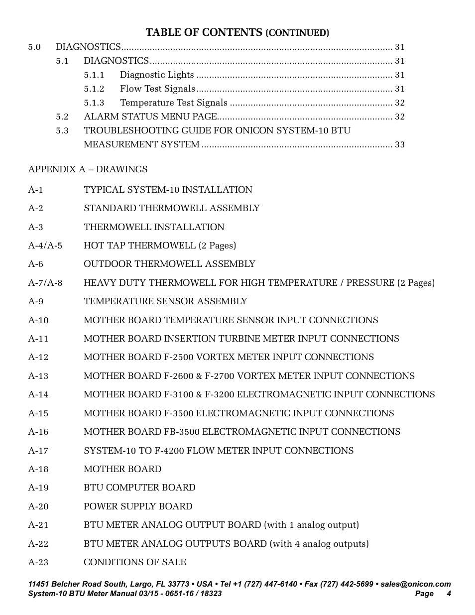 ONICON System-10 BTU User Manual | Page 4 / 57