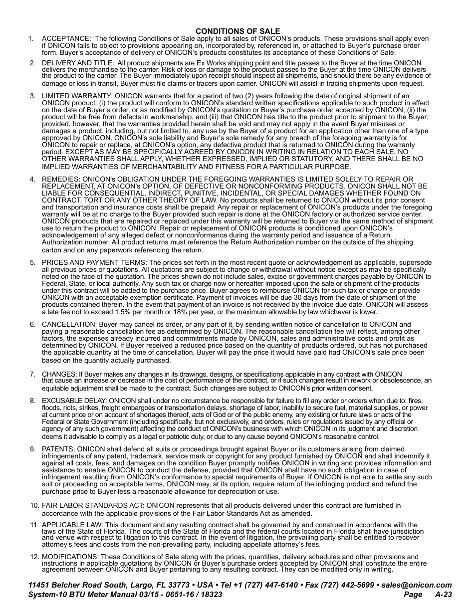 ONICON System-10 BTU User Manual | Page 57 / 57