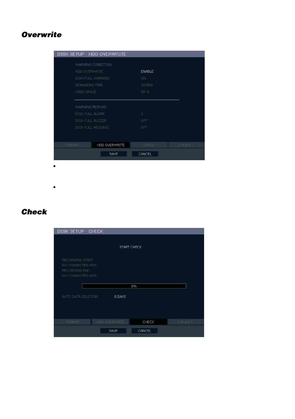 Overwrite, Check | OpenEye E-Series Slim User Manual | Page 29 / 79