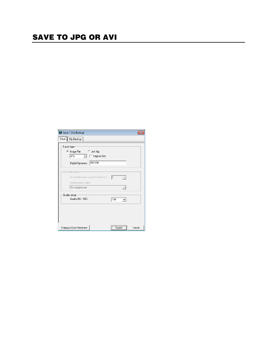 Save to jpg or avi | OpenEye Gen5 NVR User Manual | Page 67 / 95