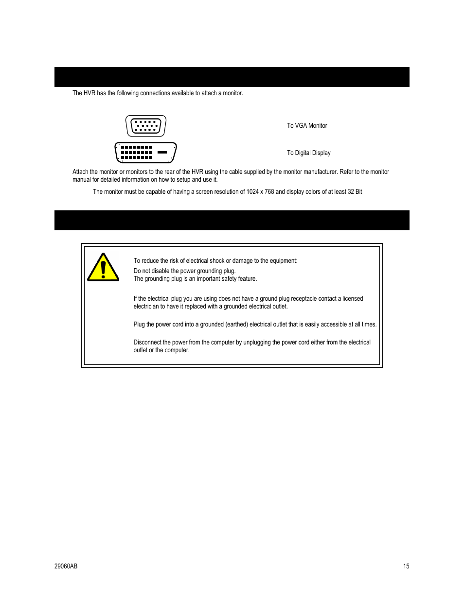 Monitor setup, Power setup | OpenEye OE4 User Manual | Page 27 / 42