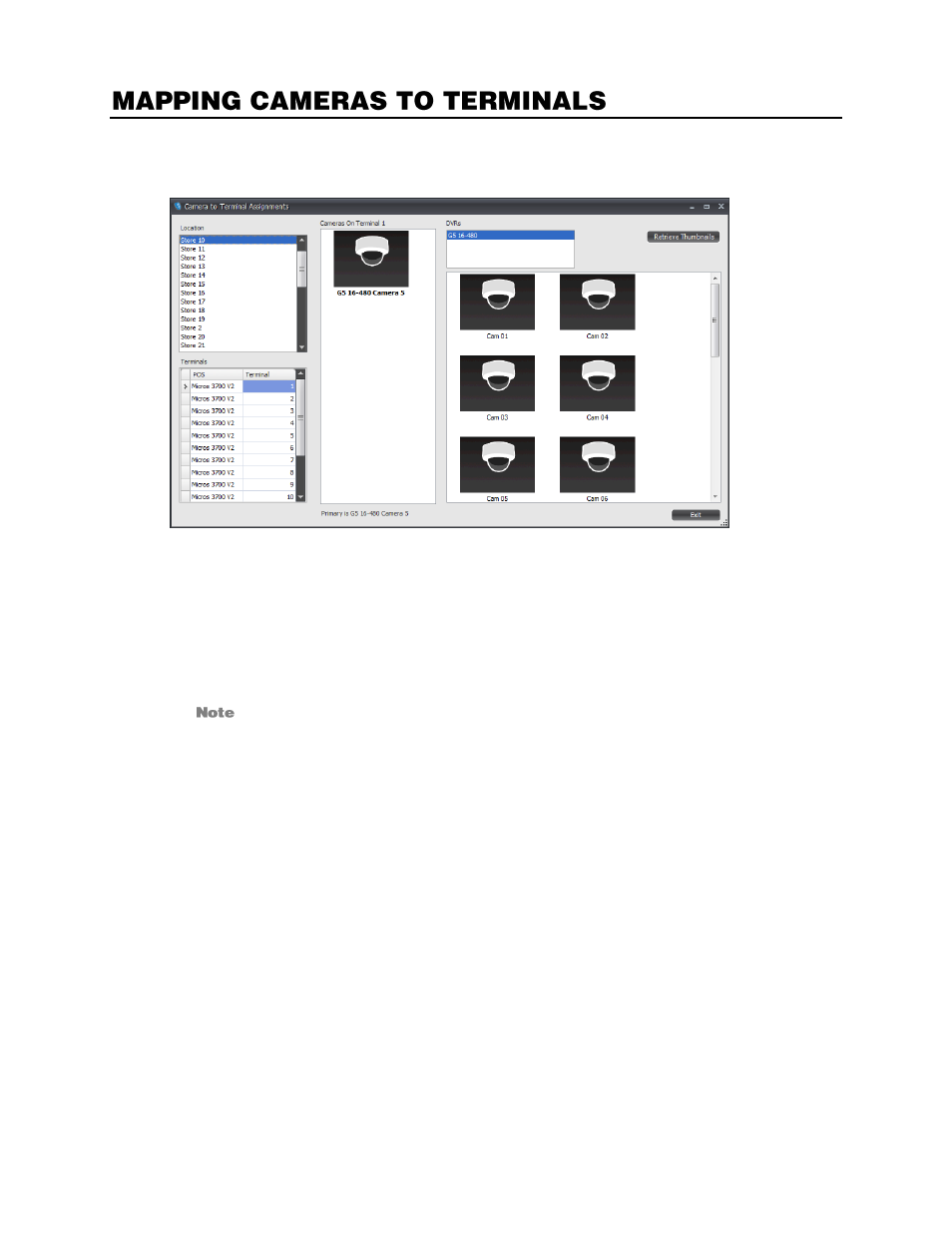 Mapping cameras to terminals | OpenEye SaleGuard User Manual | Page 20 / 62