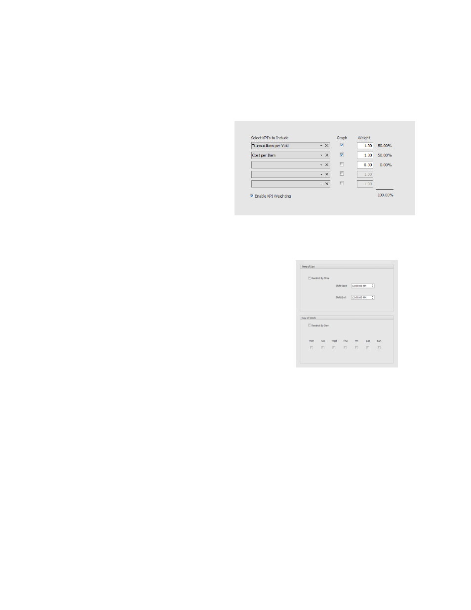 Configuring key performance indicators (kpi), Assigning shifts to your group | OpenEye SaleGuard User Manual | Page 26 / 62