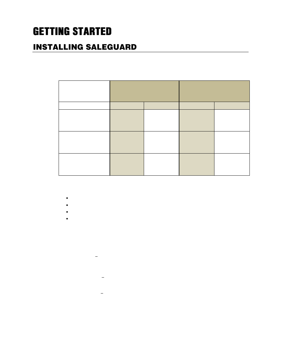 Getting started, Installing saleguard | OpenEye SaleGuard User Manual | Page 8 / 62