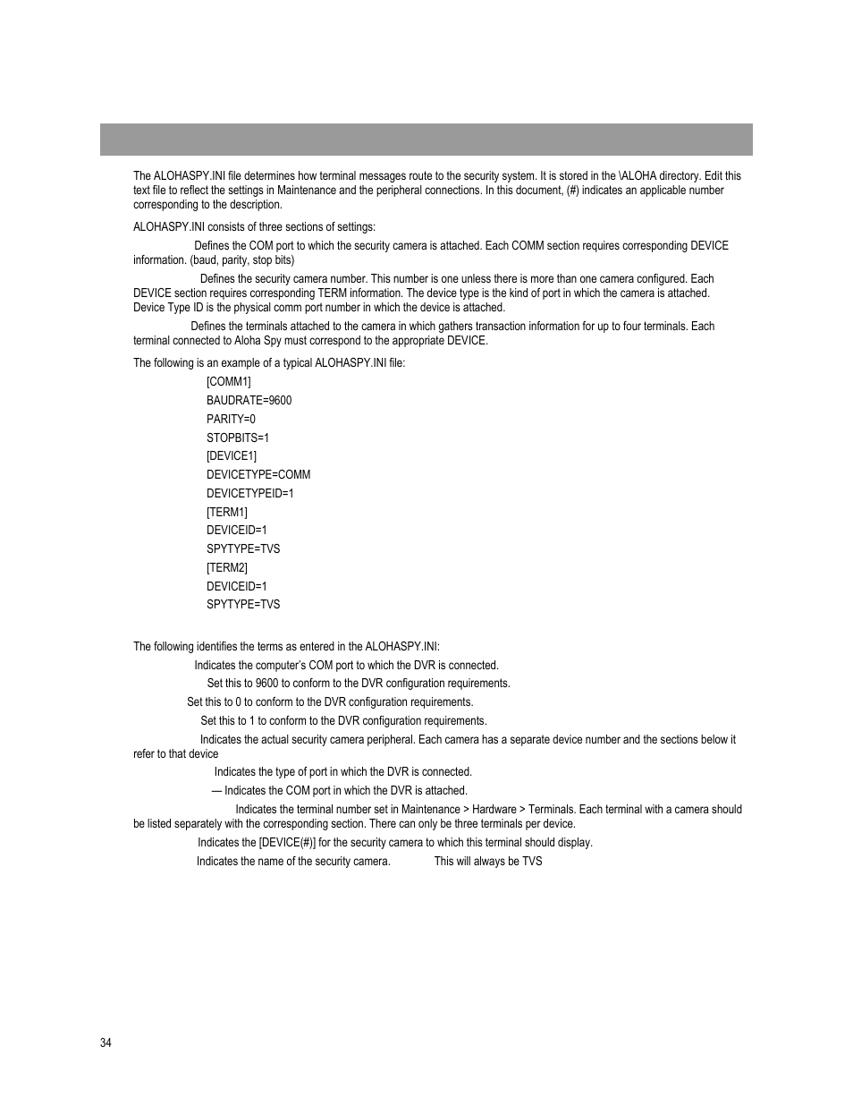 Set up alohaspy.ini | OpenEye SW-RWTCP User Manual | Page 34 / 51