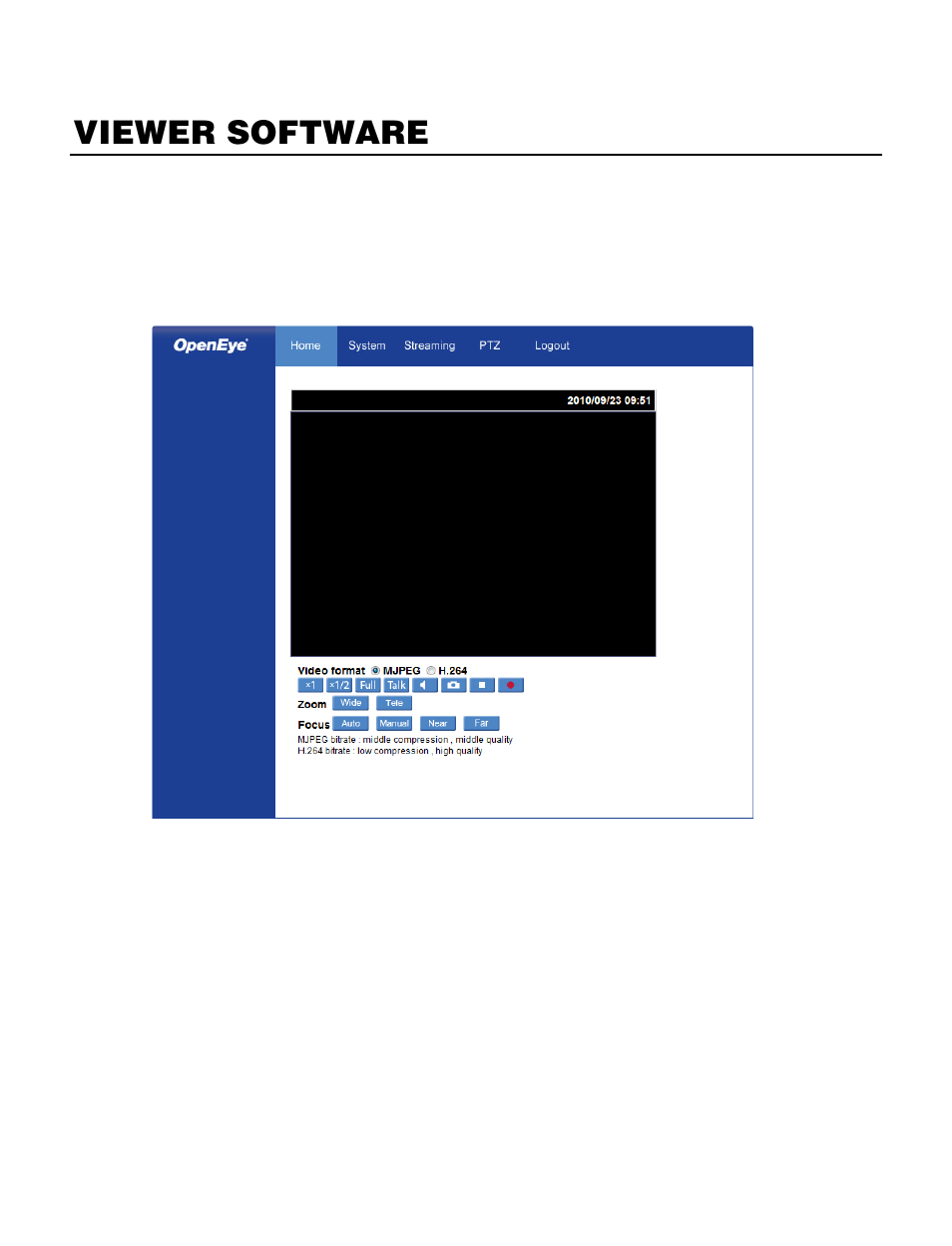 Viewer software, Viewer tabs | OpenEye VS201 User Manual | Page 19 / 59