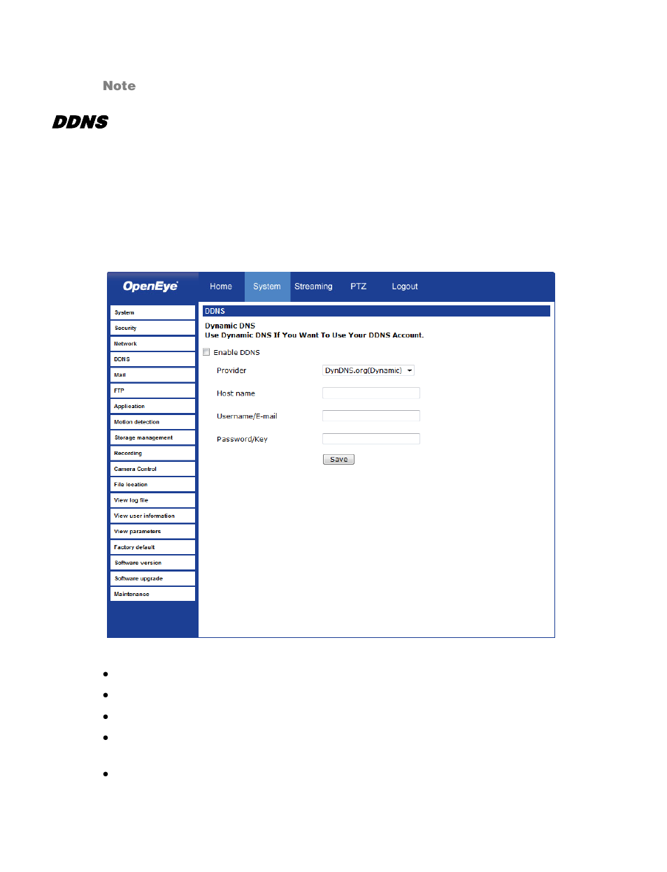 Ddns | OpenEye VS201 User Manual | Page 28 / 59