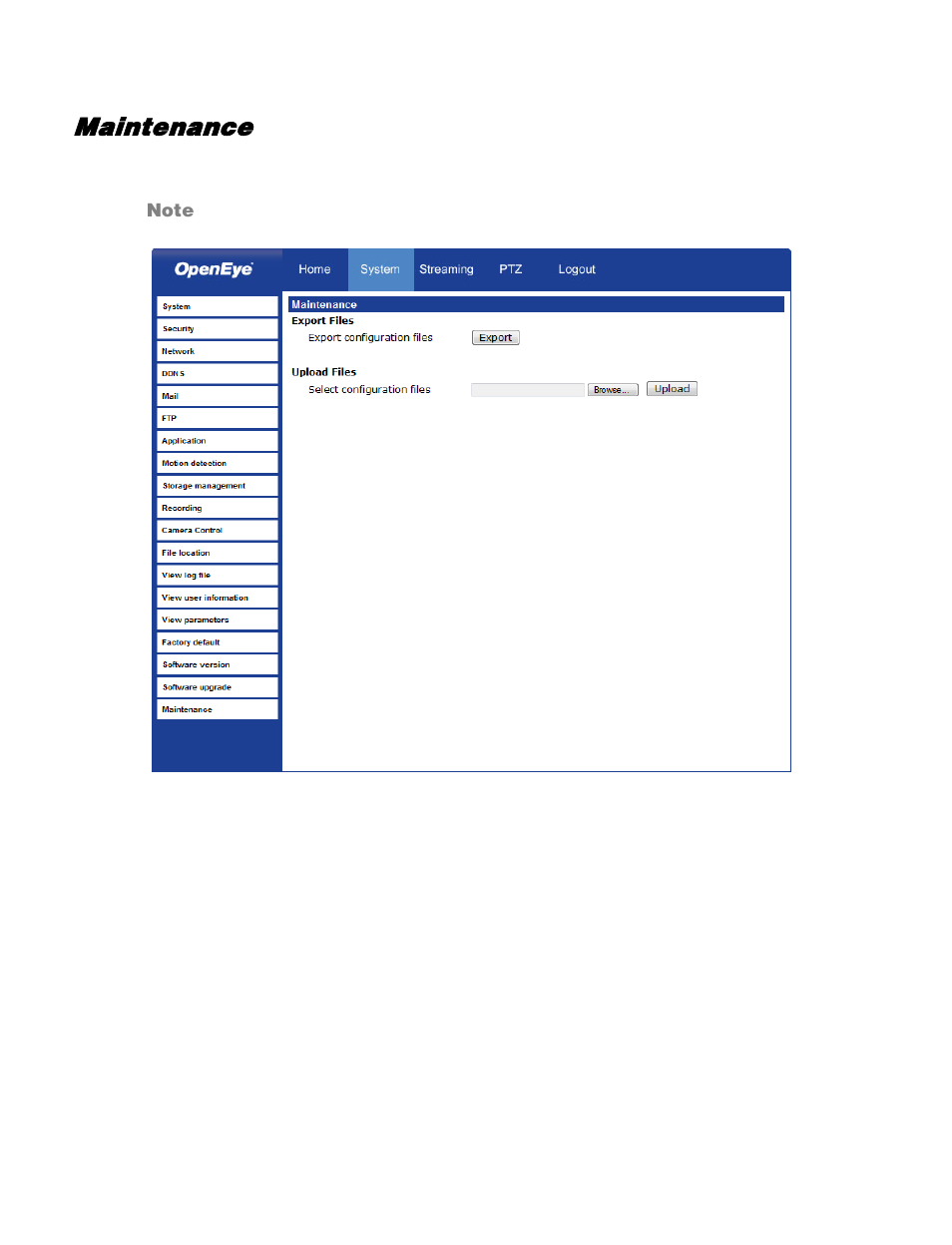 Maintenance | OpenEye VS201 User Manual | Page 49 / 59