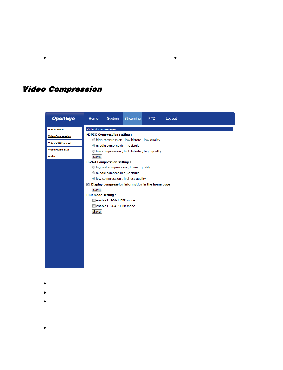 Video compression | OpenEye VS201 User Manual | Page 51 / 59