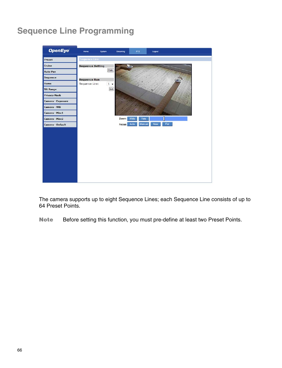 Sequence line programming | OpenEye CM-814 User Manual | Page 66 / 81