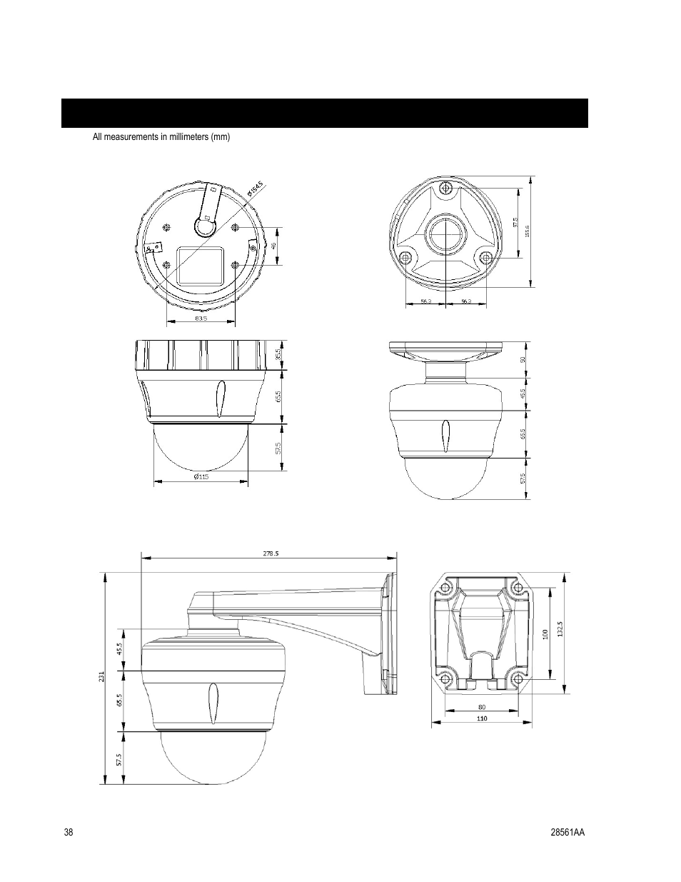 Dimensions | OpenEye CM-410 User Manual | Page 48 / 50