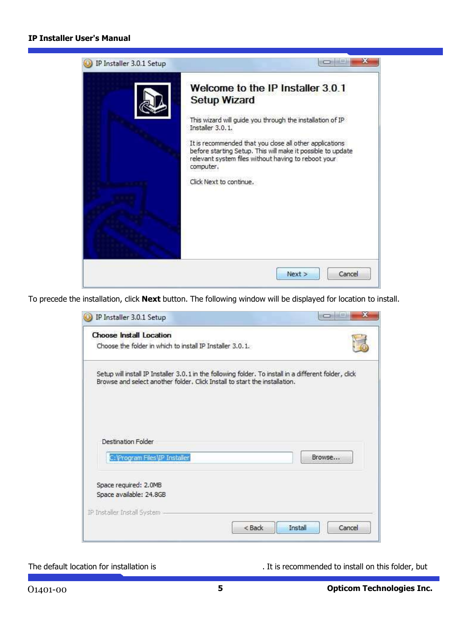 Opticom IP Installer User Manual | Page 5 / 26