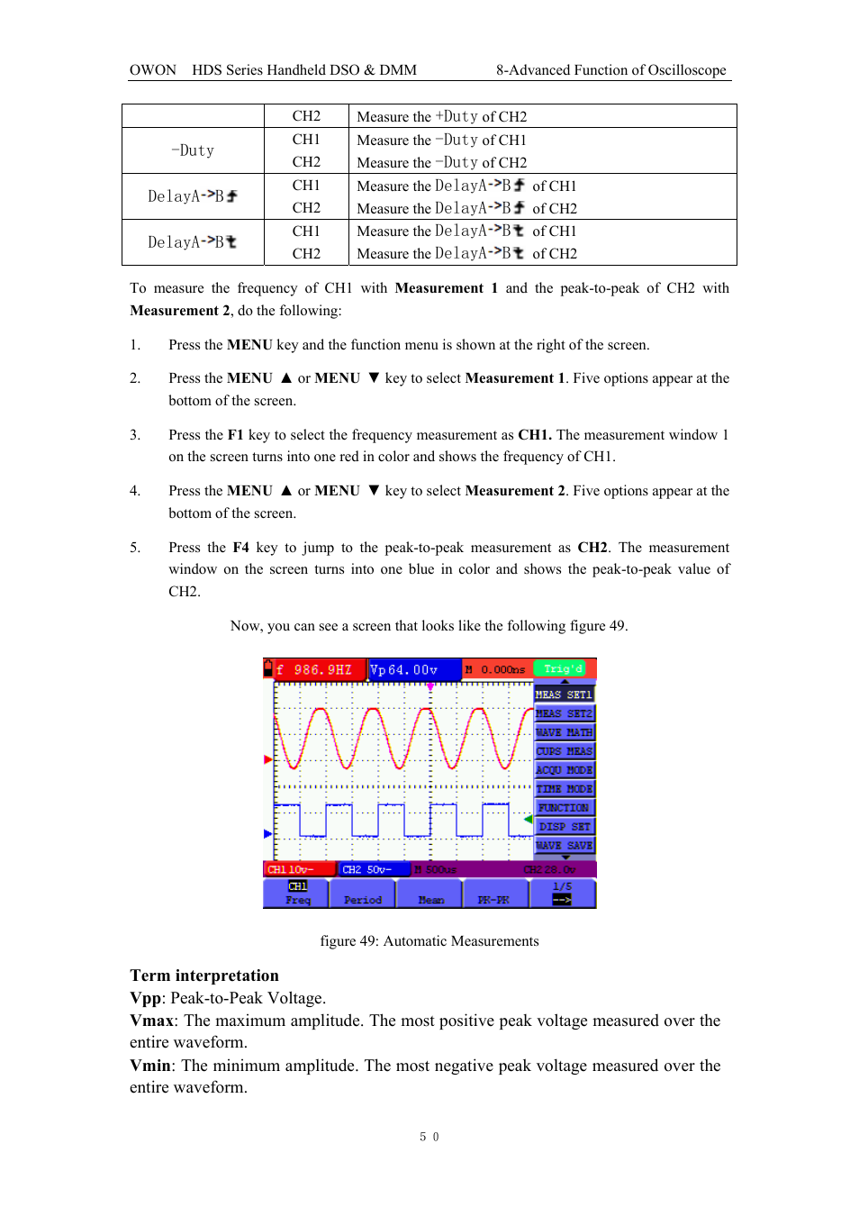 OWON HDS Series User Manual | Page 58 / 72