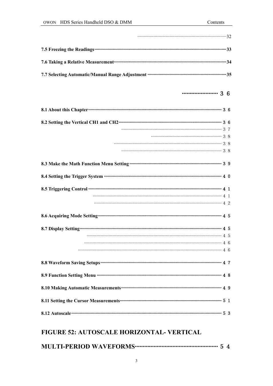 Advanced function of oscilloscope | OWON HDS Series User Manual | Page 6 / 72