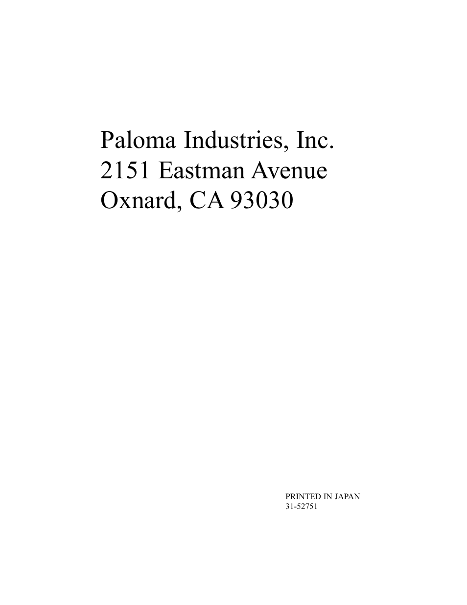 Paloma PH-28c Indoor and Outdoor User Manual | Page 40 / 40