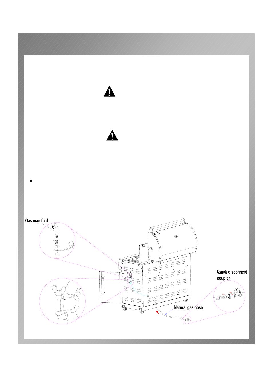 Gas connection | Permasteel PG-50601SRL(N) User Manual | Page 24 / 37