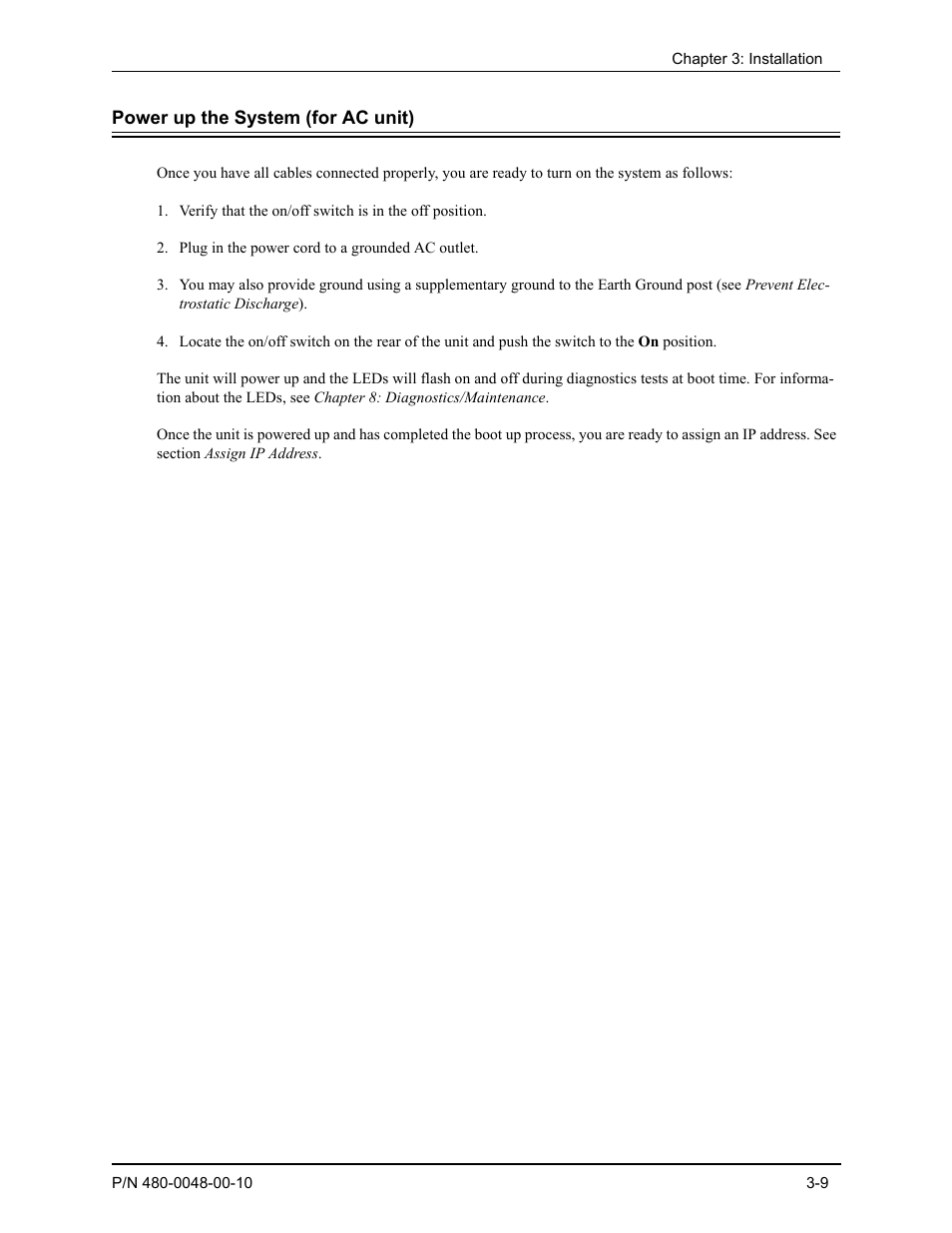 Power up the system (for ac unit), Power up the system (for ac unit) -9 | Quintum Technologies Tenor Call Relay SP User Manual | Page 39 / 98