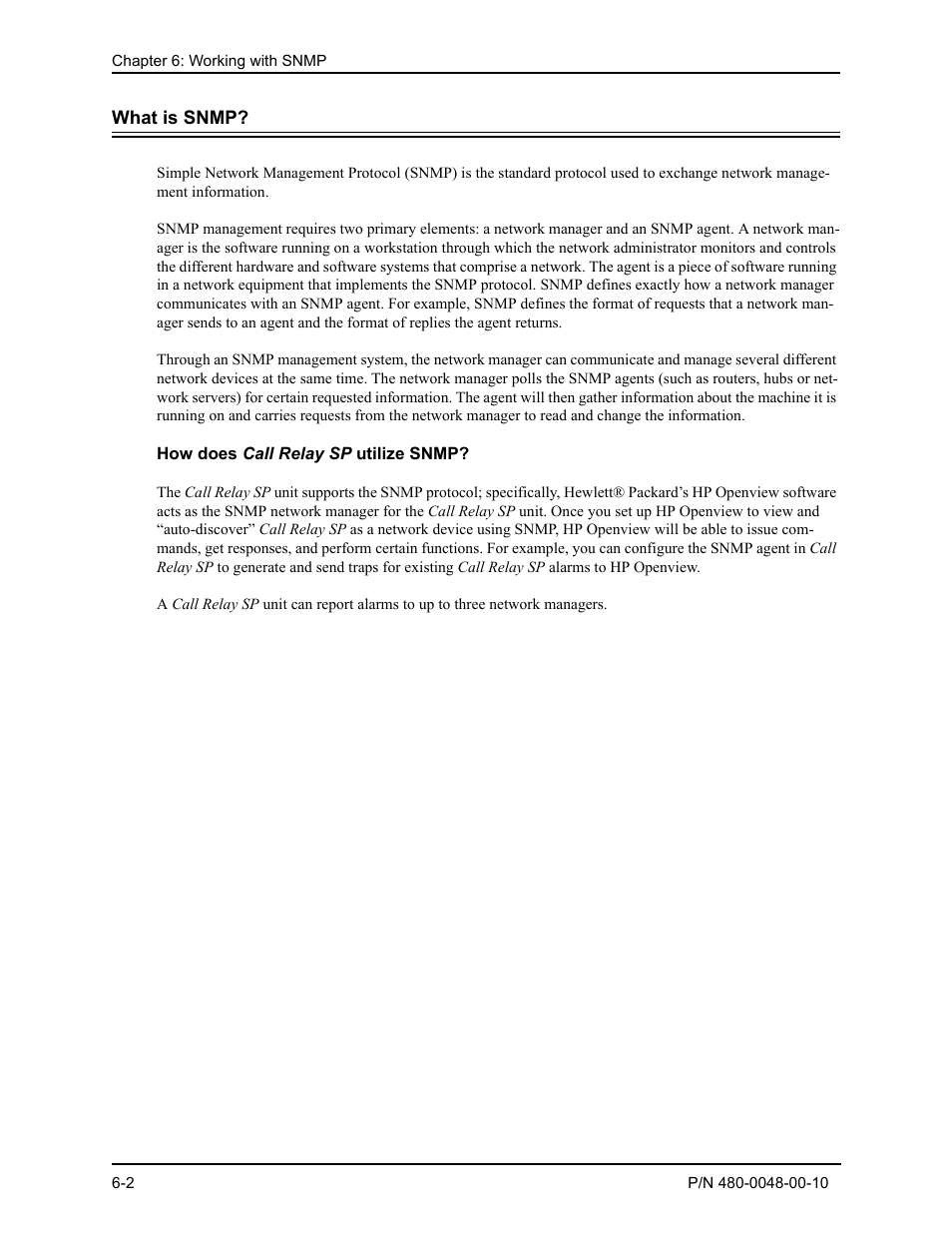 What is snmp, How does call relay sp utilize snmp, What is snmp? -2 | How does call relay sp utilize snmp? -2 | Quintum Technologies Tenor Call Relay SP User Manual | Page 59 / 98