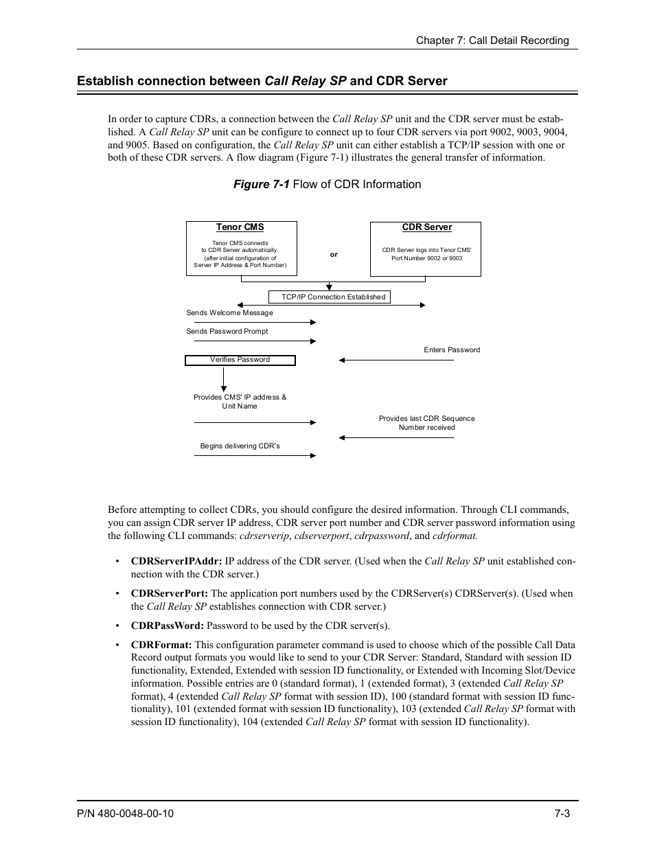 Figure 7-1 flow of cdr information | Quintum Technologies Tenor Call Relay SP User Manual | Page 69 / 98