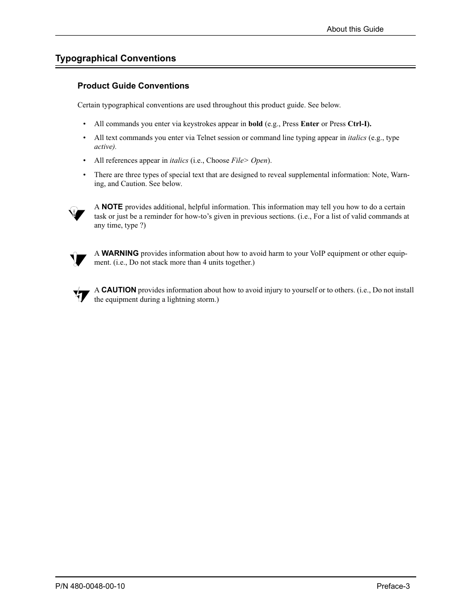 Typographical conventions, Product guide conventions, Typographical conventions -3 | Product guide conventions -3 | Quintum Technologies Tenor Call Relay SP User Manual | Page 8 / 98