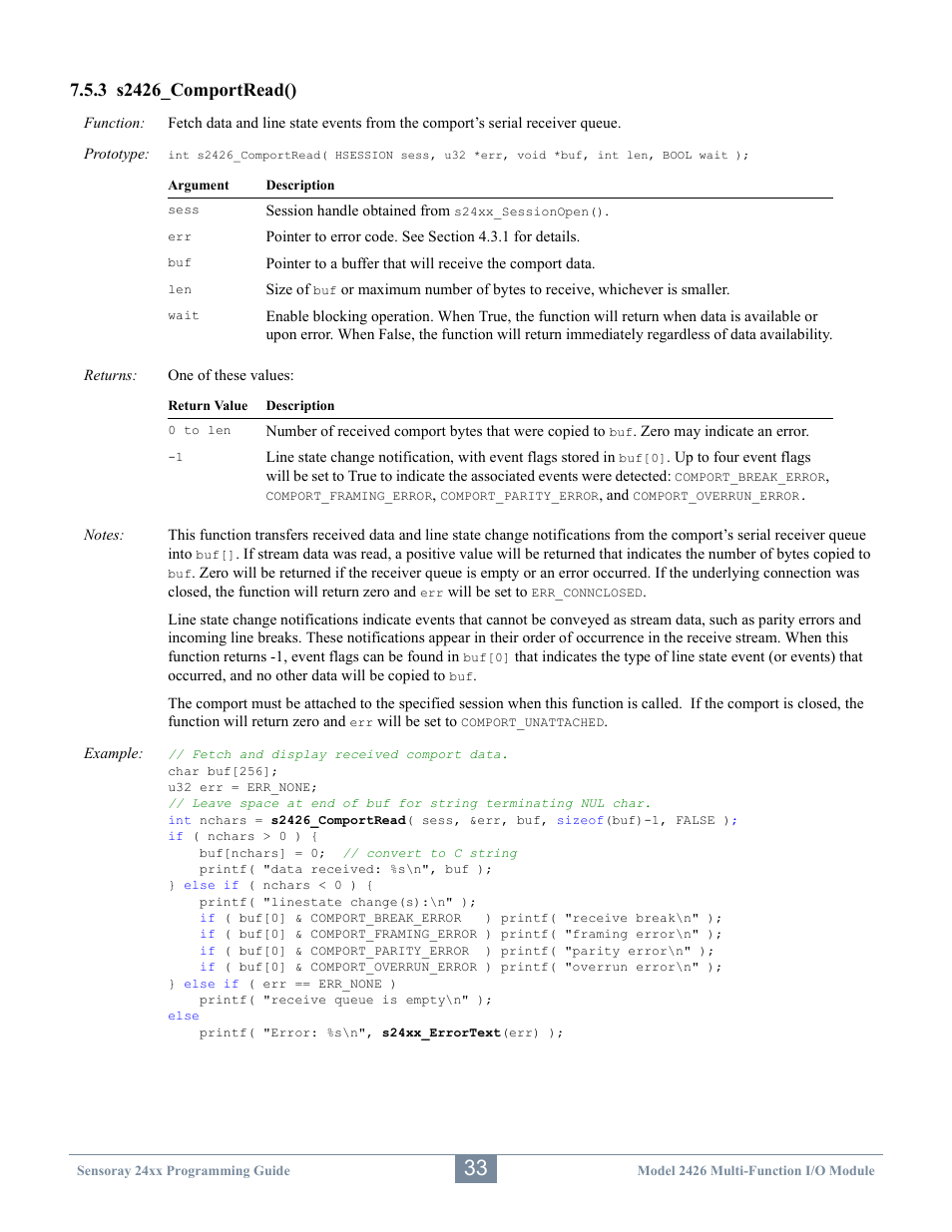 Sensoray 2410 API User Manual | Page 37 / 39