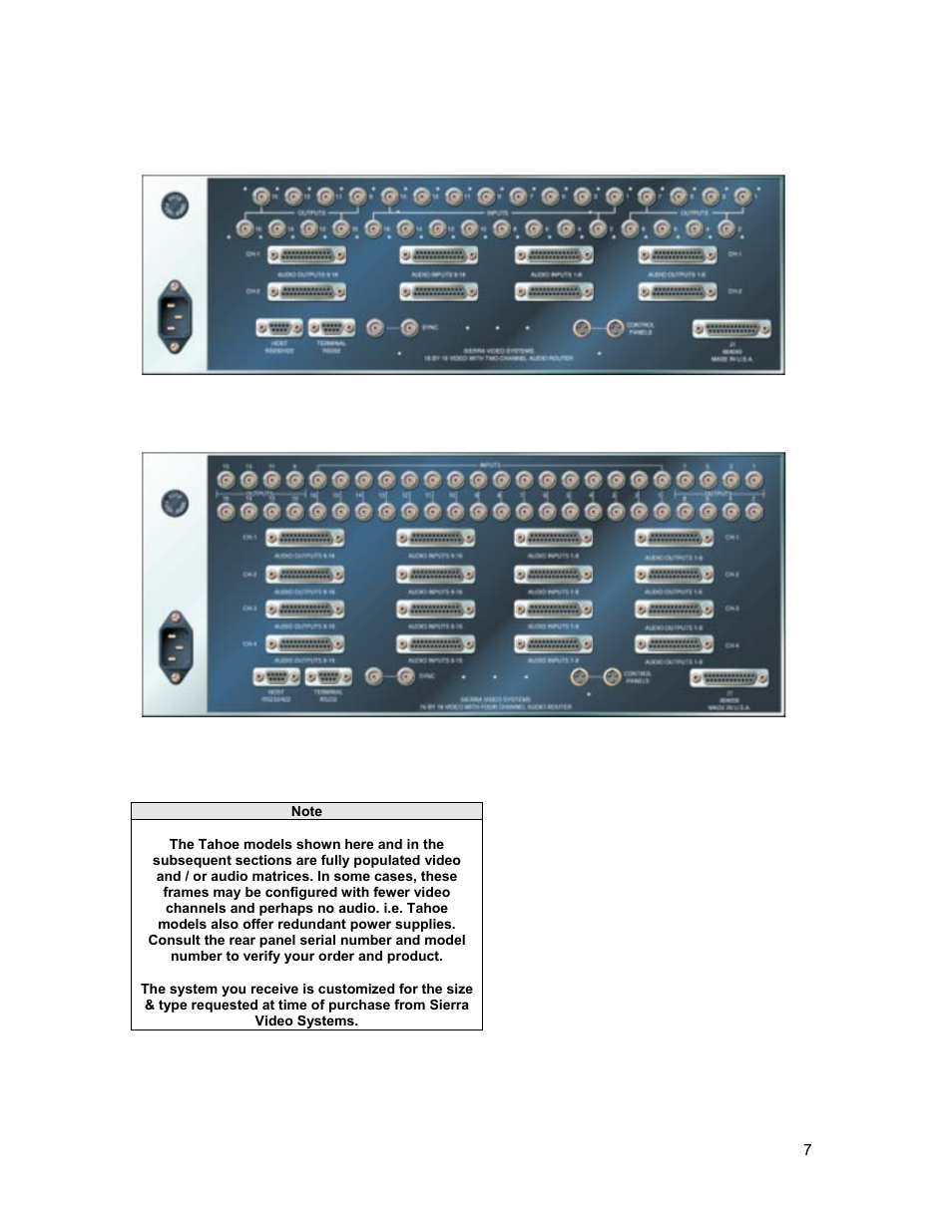Sierra Video Tahoe Series 16 User Manual | Page 13 / 78