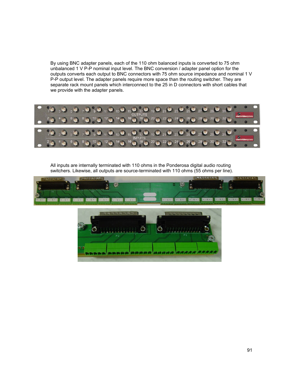 Digital audio output accessories | Sierra Video Ponderosa 3G Series Routing Switcher Family with MediaNav User Manual | Page 97 / 128