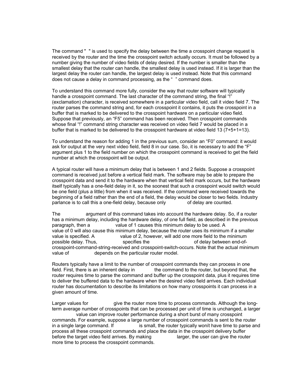 F”: field delay | Sierra Video Pro XL Series 8 User Manual | Page 55 / 72