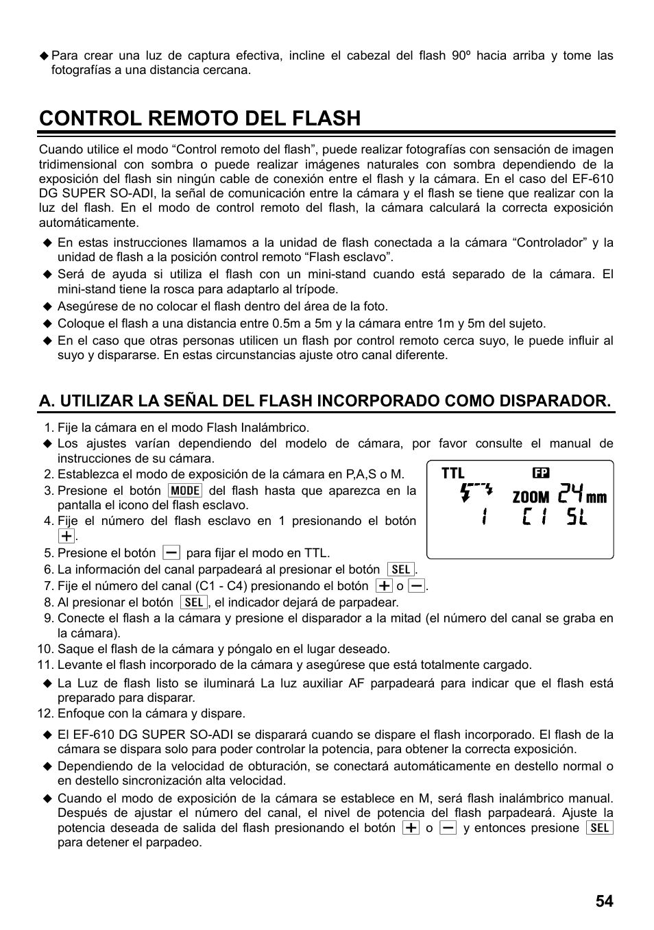 Control remoto del flash | SIGMA ELECTRONIC FLASH EF-610 DG SUPER SO-ADI (ソニー用) User Manual | Page 55 / 128
