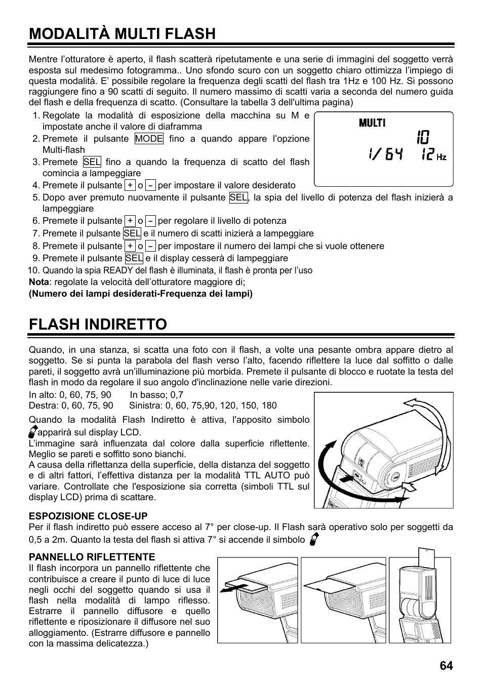 Modalità multi flash, Flash indiretto | SIGMA ELECTRONIC FLASH EF-610 DG SUPER SO-ADI (ソニー用) User Manual | Page 65 / 128