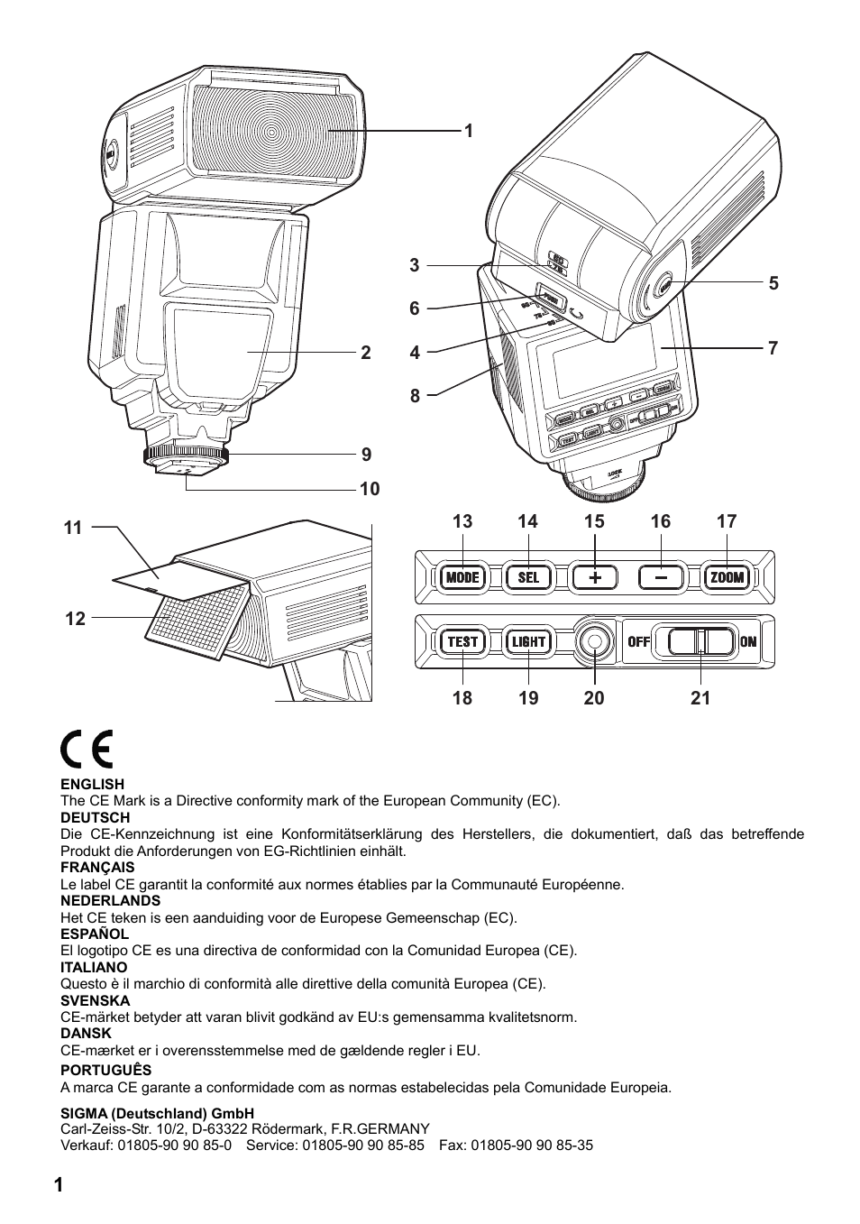 SIGMA ELECTRONIC FLASH EF-610 DG SUPER NA-iTTL (ニコン用) User Manual | Page 2 / 150