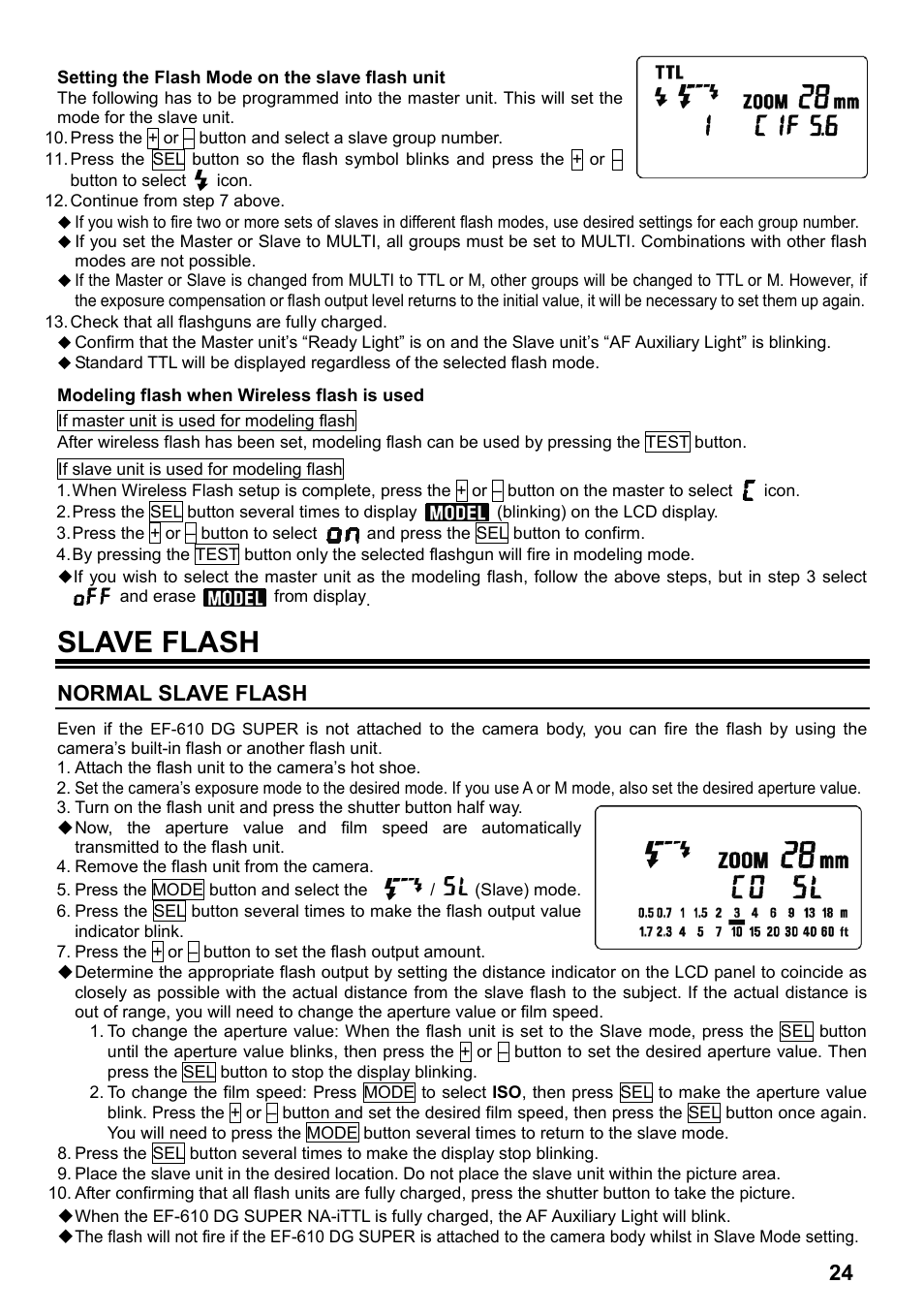 Slave flash, Normal slave flash | SIGMA ELECTRONIC FLASH EF-610 DG SUPER NA-iTTL (ニコン用) User Manual | Page 25 / 150