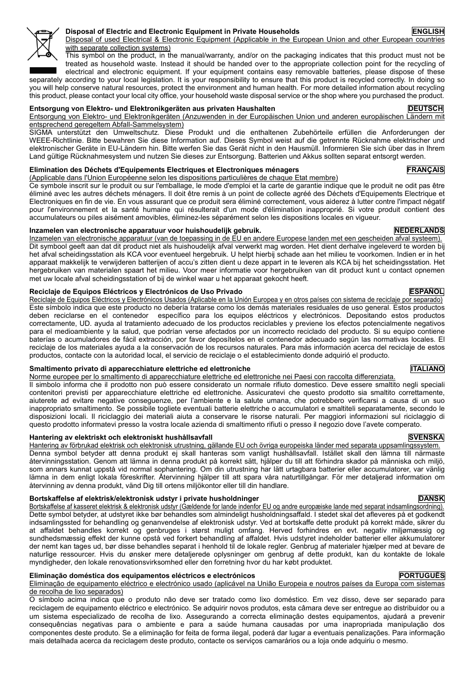 SIGMA ELECTRONIC FLASH EF-610 DG SUPER PA-PTTL (ペンタックス用) User Manual | Page 136 / 136