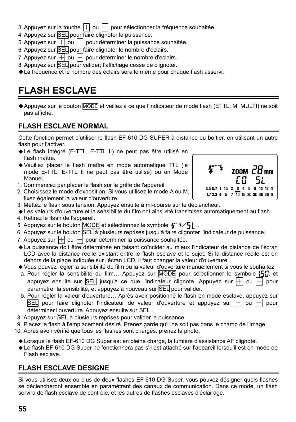 Flash esclave, Flash esclave normal, Flash esclave designe | SIGMA ELECTRONIC FLASH EF-610 DG SUPER EO-ETTL II (キヤノン用) User Manual | Page 56 / 160
