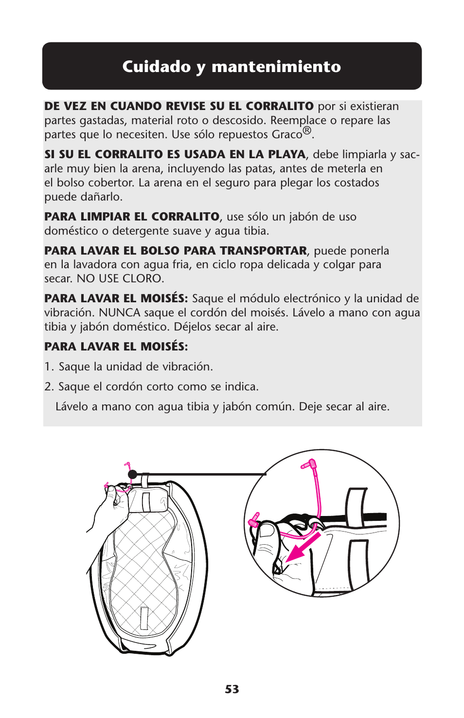 Cuidado y mantenimiento | Graco Playard none User Manual | Page 53 / 56