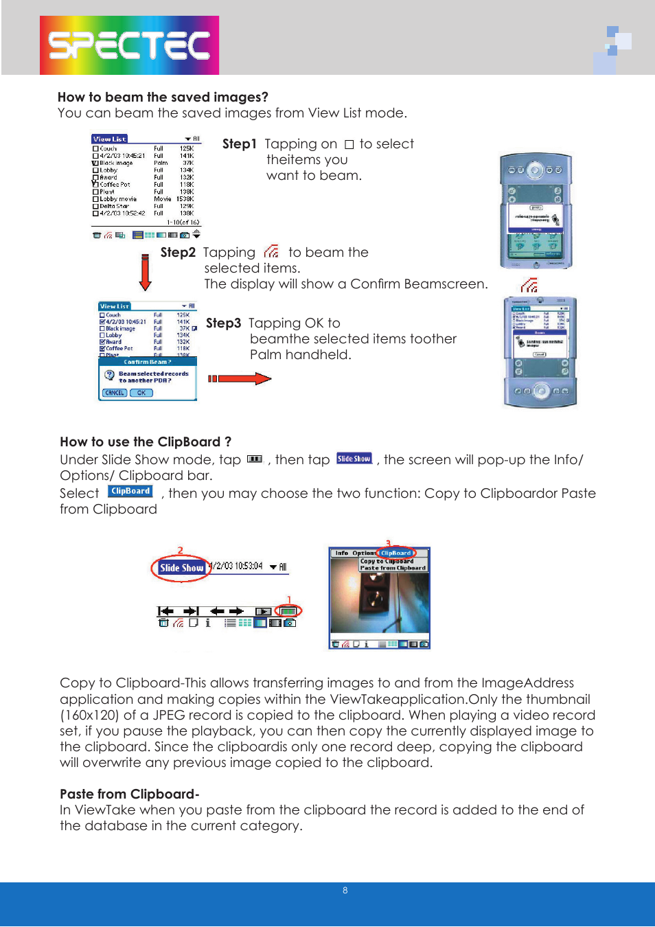 Spectec SDC-001A/003A (Palm) User Manual | Page 10 / 13