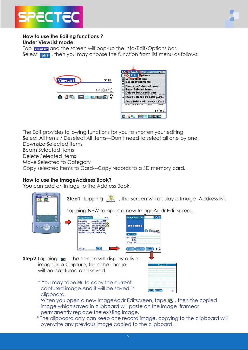 Spectec SDC-001A/003A (Palm) User Manual | Page 11 / 13