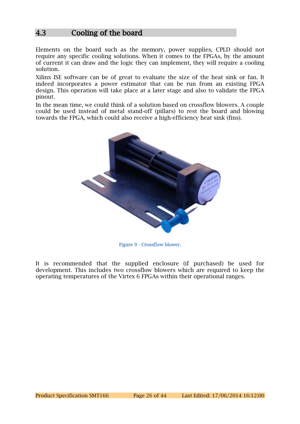 3 cooling of the board | Sundance SMT166 User Manual | Page 26 / 44