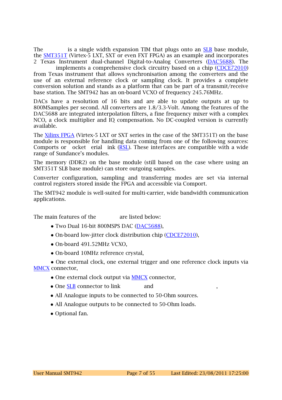 Sundance SMT942 User Manual | Page 7 / 55