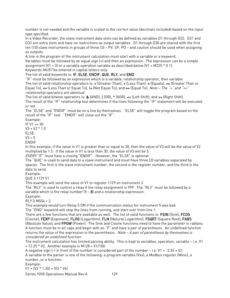 Super Systems 9205 Series User Manual | Page 130 / 235
