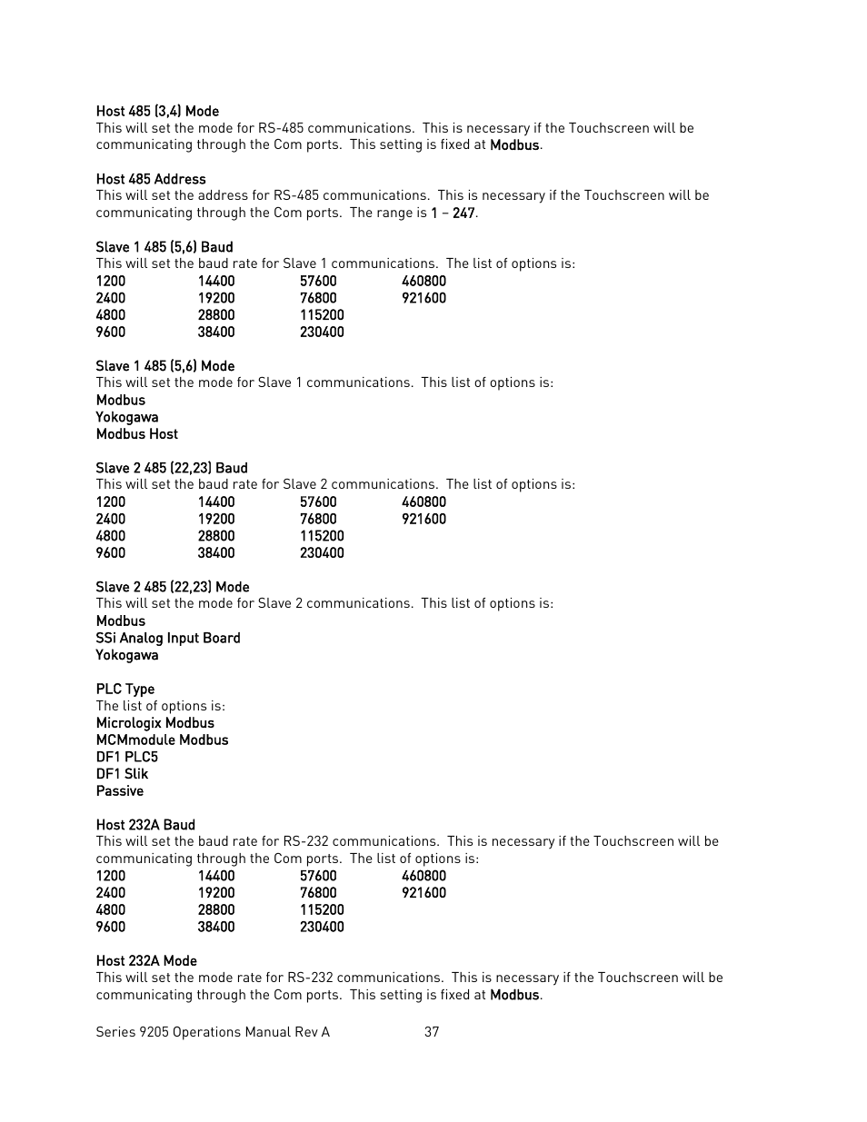 Super Systems 9205 Series User Manual | Page 38 / 235