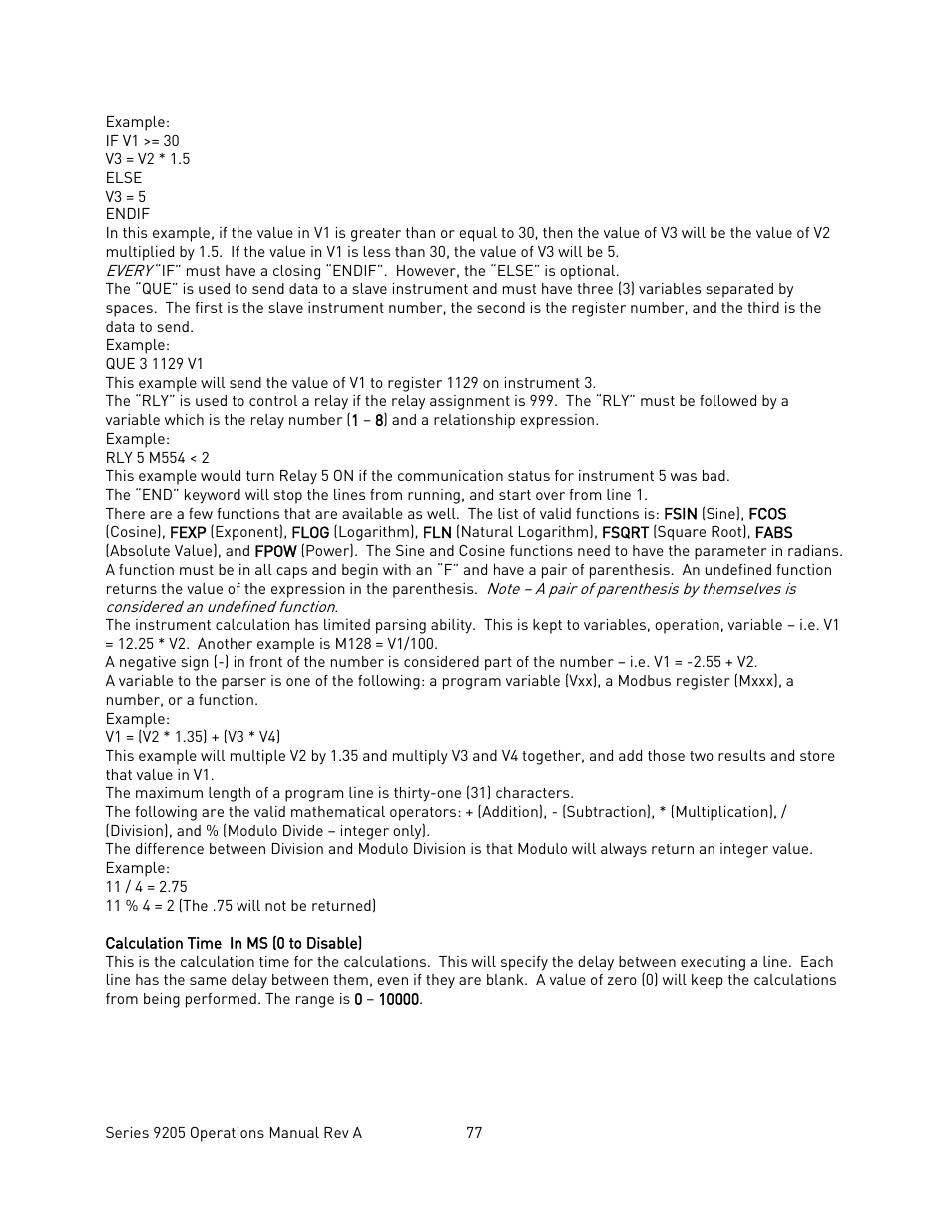 Super Systems 9205 Series User Manual | Page 78 / 235